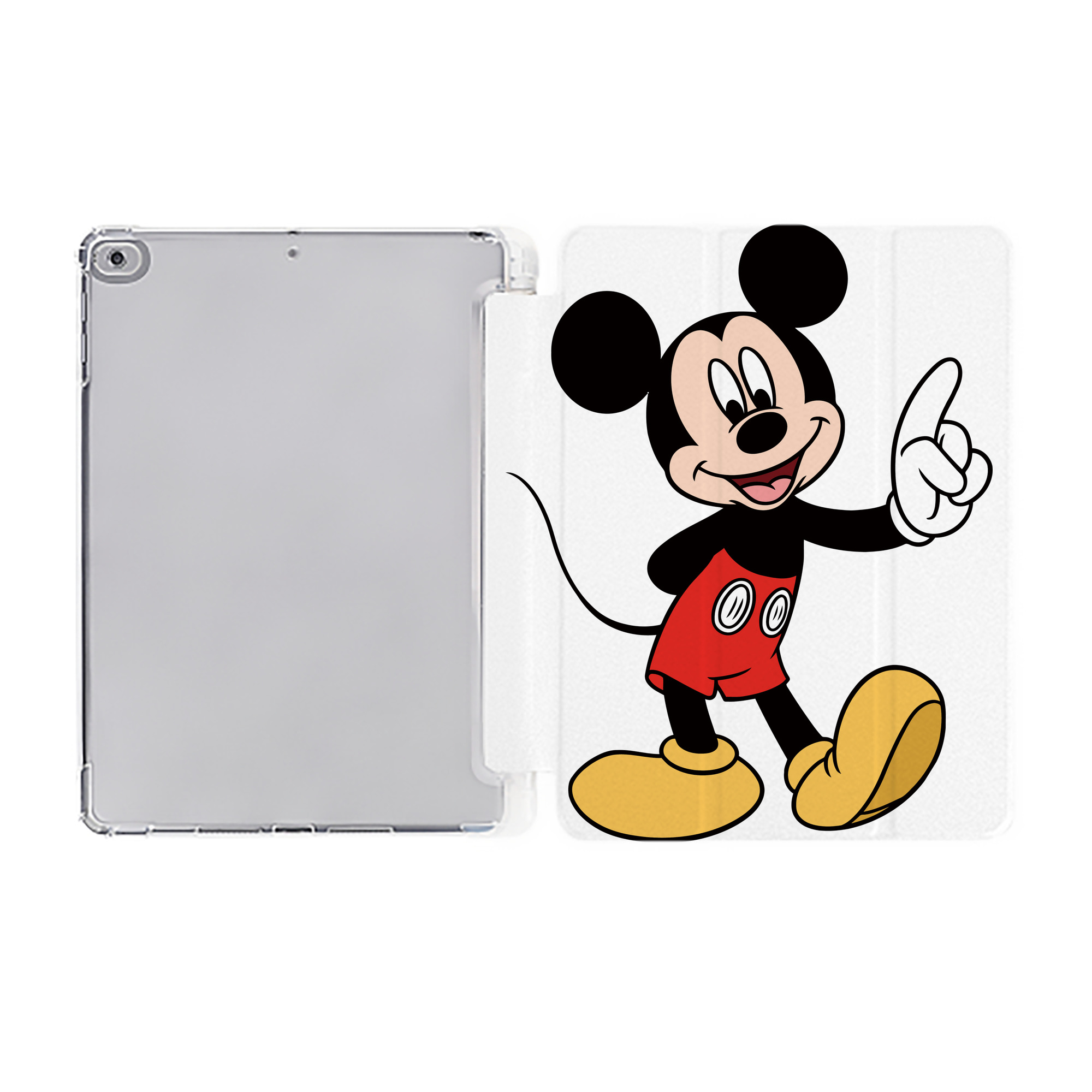 （画像用） ミッキーマウス Mickey Mouse IPad ケース ペン収納付き 三つ折りスタンド PUレザー×シリコン 対応機種9.5/10.5/10.9インチ